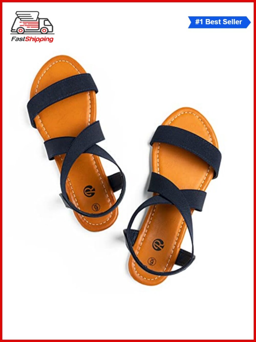 Elastic Strappy Flat Slide Sandals Open Toe Ankle Strap Slip On Casual